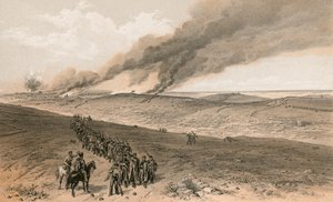Redan e trincheiras avançadas do ataque direito britânico de William Crimea Simpson