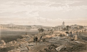 Sebastopol da parte traseira do Fort Nicholas, olhando para o sul de William Crimea Simpson