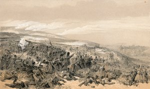 Segunda acusação dos guardas, quando eles retomaram a bateria de duas armas na batalha de Inkermann de William Crimea Simpson