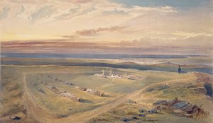 As sepulturas no monte de Cathcart, placa "do assento da guerra no leste", bar. por Paul e Dominic Colnaghi und Co., 1856 de William Crimea Simpson