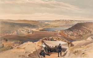  As baterias da cidade ou fortificações interiores de Sebastopol do paralelo avançado do ataque de Chapman, 23 de junho de 1855 de William Crimea Simpson