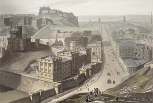 Edimburgo, de Calton Hill, de "Uma viagem pela Grã-Bretanha empreendida entre os anos de 1814 e 1825", publicada em 1829 de William Daniell