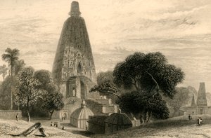 Grande templo em Bode Gyah, 1835. de William Daniell