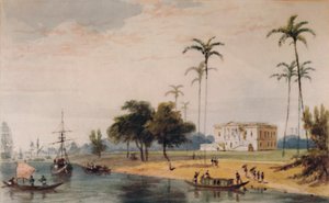 No alcance da casa do jardim, Calcutá, c1786-1791, 1935 de William Daniell