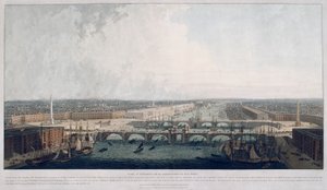 Ponte de Londres proposta, Londres, 1802.                                                     de William Daniell