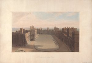 The Quadrangle, Castelo de Windsor - Vista da Torre Redonda, Castelo de Windsor de William Daniell