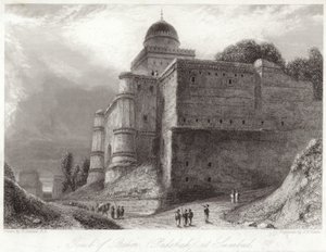 Túmulo de Baber em Sumbul Babur de William Daniell