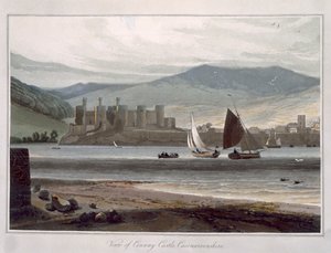 Vista do Castelo de Conway, Caernarvonshire, de 