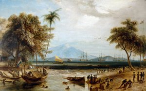 Ponto de água em Anjer Point, na ilha de Java (Indonésia) de William Daniell