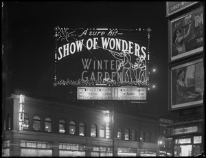 Sinal luminoso para o &39;Show of Wonders&39; do Winter Garden Theatre, em Nova York, 6 de janeiro de 1917 de William Davis Hassler