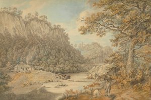 Uma Cena em Derbyshire; Obras Industriais que atravessam um rio
