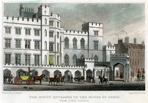 Os reis entram na Casa dos Lordes, Palácio de Westminster, Londres, 1829.