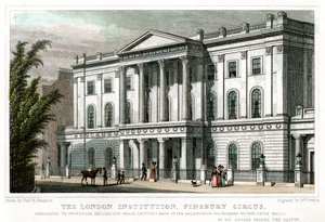 A Instituição de Londres, Finsbury Circus, Londres, 1827.