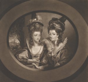 Sra. Gwyn e Sra. Bunbury nos Personagens de As Alegres Comadres de Windsor, 1780..