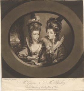 A Sra. Gwynne e a Sra. Bunbury nas Personagens das Feliz Esposas de Windsor de William Dickinson