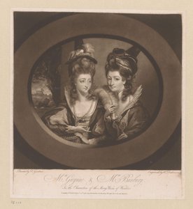 Portret van Mary Gwyn en Catherine Bunbury
Mrs. Gwynne e Mrs. Bunbury, / nas personagens de Merry Wives of Windsor (título sobre o objecto)