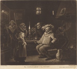 O policial da noite de William Dickinson after Egbert van Heemskerck