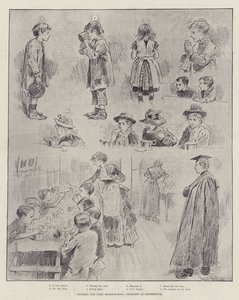Jantares para as crianças pobres do Board-School em Shoreditch