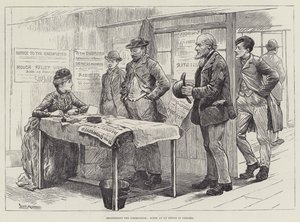 Registrando o desempregado, cena em um escritório no Chelsea de William Douglas Almond