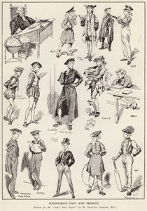 Meninos de escola através dos tempos (litho) de William Douglas Almond