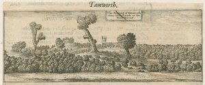 Tamworth - Panorama: gravura em chapa de cobre, séc. XVII