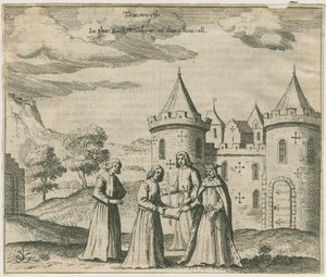 Tamworth Castle - Window Glass: engraving, nd [ 17th cent] (print)