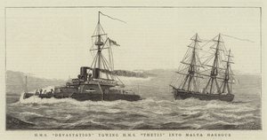 Devastação HMS rebocar HMS Thetis no porto de Malta de William Edward Atkins