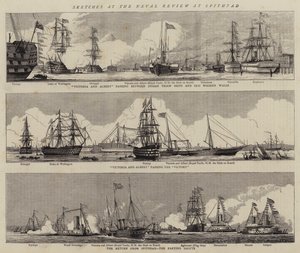 Esboços na Revista Naval na Spithead (gravura) de William Edward Atkins