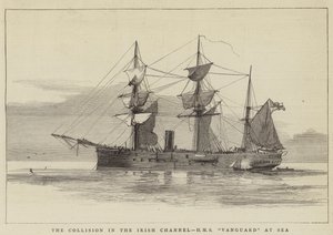 A colisão no canal irlandês, HMS Vanguard no mar de William Edward Atkins