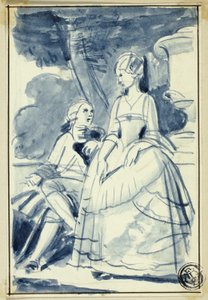 Homem e Mulher em Vestidos do Século XVIII de William Edward Frost