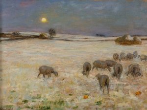 Ovelhas na neve (óleo sobre tela) de William Edward Stott