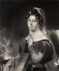 Felicia Dorothea Hemans, gravada por W.Holl, da &39;National Portrait Gallery, Volume 1&39;, publicada em 1820 de William Edward West