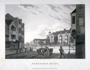 Newington Butts, Southwark, Londres, 1792.                                    