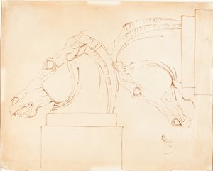 O Cavalo de Selene dos Mármores de Elgin [reto] de William Etty