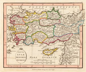 Ásia Antiga Menor. Mapa.