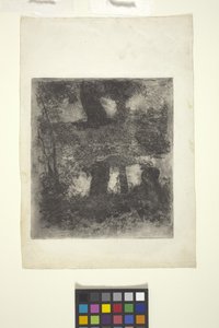 Paisagem com Faun And Pool (Paisagem Reflectida) (gravura)