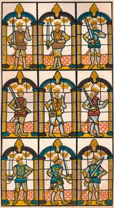 Janela pintada - dois condes saxões de Mércia e sete condes normandos de Chester, 1808 1845 de William Fowler