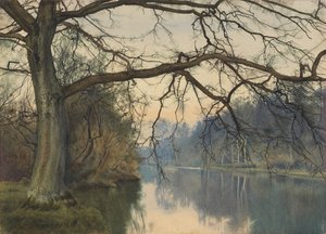 Uma grande árvore na margem do rio, 1892