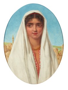 Retrato de uma menina árabe (óleo no painel)