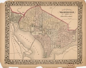 Plano da cidade de Washington - a capital dos Estados Unidos da América de William Gamble