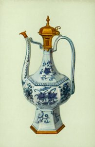 Ewer, Período de Wan Li, chinês, com o Monte Augsburg (cor litho)