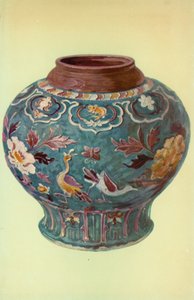 Jarro, Chinês, Dinastia Ming Primitiva (cor litho)
