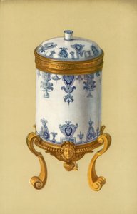 Toilette-pot, St Cloud, com Ormolu Mount (cor litho) de William Gibb