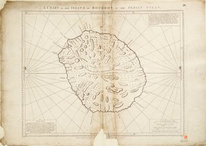Uma carta da ilha de Bourbon no Oceano Índico