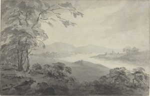 Paisagem fluvial com ruínas de William Gilpin