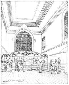 Interior da capela de Guildhall, cidade de Londres, 1886