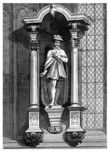A estátua de Edward VI, na frente da Capela Guildhall, cidade de Londres, 1886.