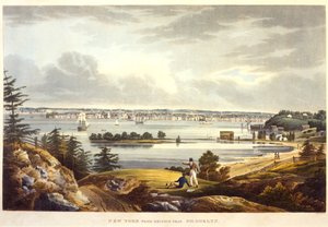 Nova York de Heights, perto de Brooklyn, gravada por John Hill, sem data (aquatint)