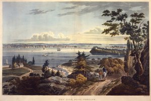 Nova Iorque, de Weehawk [Weehawken], gravada por John Hill, sem data (aquatint)