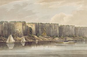 Palisades, no.19 da Carteira do Rio Hudson, gravada por J. Hill, 1821-25